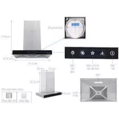 Máy hút mùi Junger HRJ-75 sang trọng, dễ vệ sinh - Giá 10,990,000 VND giảm mạnh 8
