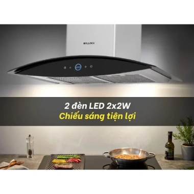 Máy hút mùi Malloca MC7.018HS công suất mạnh, hoạt động êm, lọc sạch mùi, giá 9.308.000₫