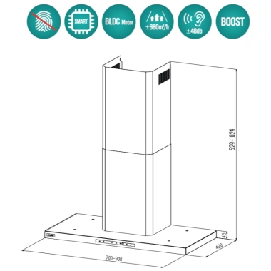 Máy hút mùi tường GrandX GX H90T65 - Kính cường lực, hút mạnh, tiết kiệm điện 4 Máy hút mùi tường GrandX GX H90T65 - Kính cường lực, hút mạnh, tiết kiệm điện 4