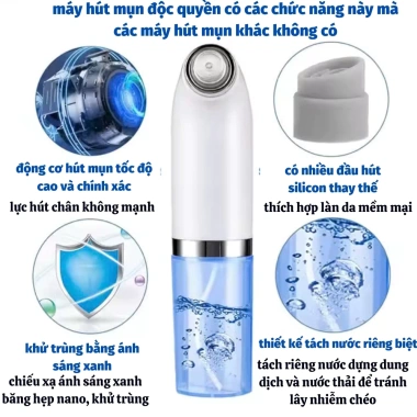 Máy hút mụn 6 đầu cầm tay pin sạc, loại bỏ mụn đầu đen, cám, bã nhờn - 249.000đ 7