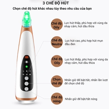Máy hút mụn JUSUKE Pro chính hãng, hút mạnh, pin dung lượng cao, bảo hành 1 năm - Giá chỉ 179.000đ 3