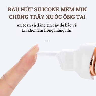 Máy hút ráy tai Ear Scoop đèn LED, đầu silicone mềm mại, an toàn cho bé - 260.000₫