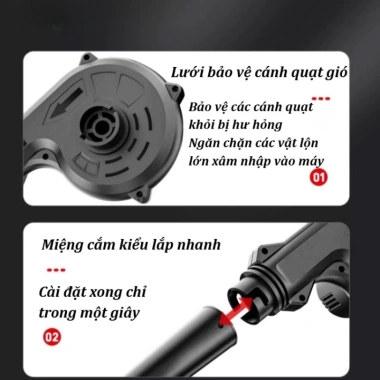 Máy hút thổi bụi cầm tay 2 chiều dùng pin - Quạt tuabin, vệ sinh sạch ô tô và nhà 6