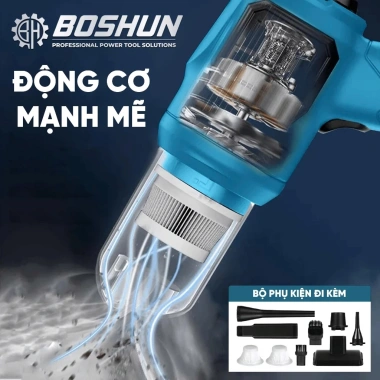 Máy hút thổi bụi pin mini BOSHUN BS-VC07L 7kPa - Vừa thổi vừa hút, 3 lõi lọc, giảm giá 28.5tr 2