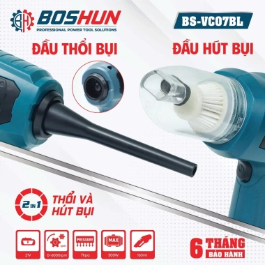 Máy hút thổi bụi pin mini BOSHUN BS-VC07L 7kPa - Vừa thổi vừa hút, 3 lõi lọc, giảm giá 28.5tr 3