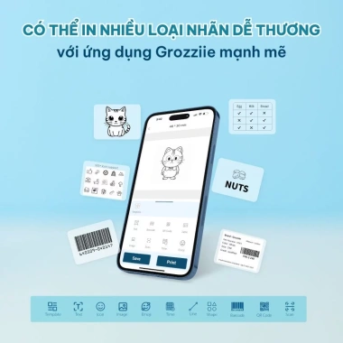 Máy In Nhãn Nhiệt Bluetooth Mini - In Tem Giá, Sticker cho Android & iOS, 660.000₫