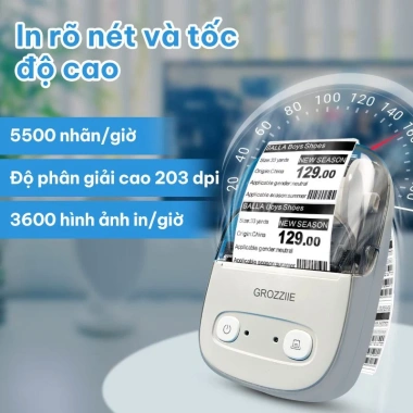 Máy In Nhãn Nhiệt Bluetooth Mini - In Tem Giá, Sticker cho Android & iOS, 660.000₫