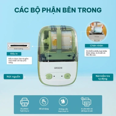 Máy In Nhãn Nhiệt Bluetooth Mini - In Tem Giá, Sticker cho Android & iOS, 660.000₫