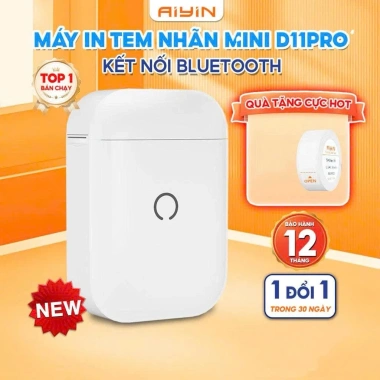 Máy In Nhiệt Mini Cầm Tay AYIN D11Pro Bluetooth - In Hình Bé, Mã Vạch, Giá 90k