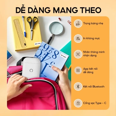 Máy In Nhiệt Mini Cầm Tay AYIN D11Pro Bluetooth - In Hình Bé, Mã Vạch, Giá 90k 3