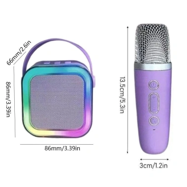 Máy Karaoke Mini Bluetooth K12 - Loa, Micro không dây USB, Đèn RGB, Sạc lại, 139.876₫ 2