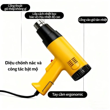 Máy khò nhiệt đa năng CXQ2.012 2.200W – Thổi hơi nóng dán nilong xe, dẻo ống nhựa, giá ưu đãi 279.000đ 6