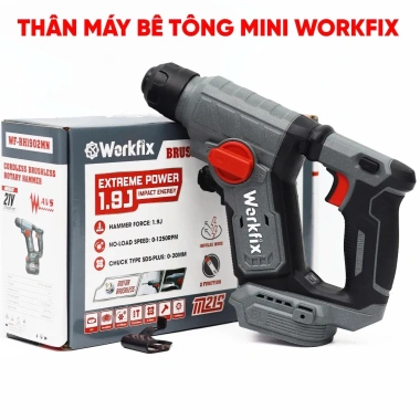 Máy khoan bê tông pin mini WORKFIX WF-RH1.902MN - Lực búa 1.9J, tạo xung, giảm rung, không than - 1.179.000₫ 8