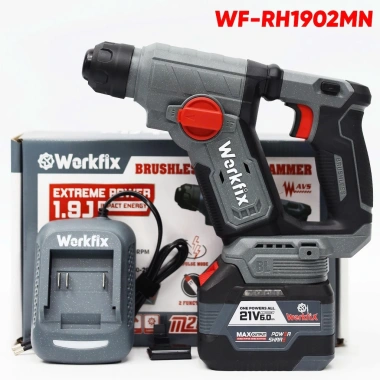 Máy khoan bê tông pin mini WORKFIX WF-RH1.902MN - Lực búa 1.9J, tạo xung, giảm rung, không than - 1.179.000₫ 9