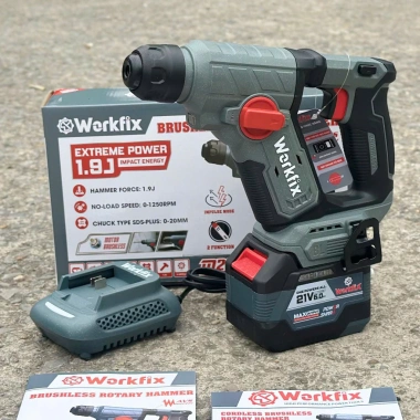 Máy Khoan Bê Tông WF-RH1.902MN Workfix Tạo Xung Không Chổi Than Lực Đập 1.9J Trọng Nhẹ
