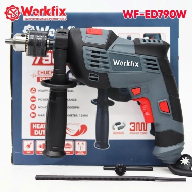 Máy khoan điện cầm tay WORKFIX WF-ED790W 790W, đầu kim 13mm, búa tường - 649.000₫ 8