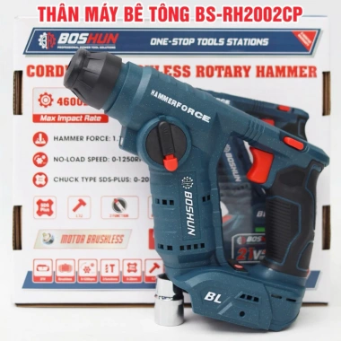 Máy khoan đục bê tông BOSHUN BS‑RH2.002CP – Động cơ không chổi than, lực 1.7J, chỉ 833.000₫ 3 Máy khoan đục bê tông BOSHUN BS‑RH2.002CP – Động cơ không chổi than, lực 1.7J, chỉ 833.000₫ 3