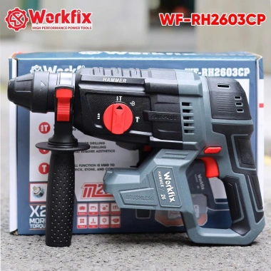 Máy khoan đục bê tông pin 3 chức năng WORKFIX WF‑RH2.603CP – Lực đập 2.9J, Anti‑Kickback, Chân M21, Giá 1,079,000₫ 9