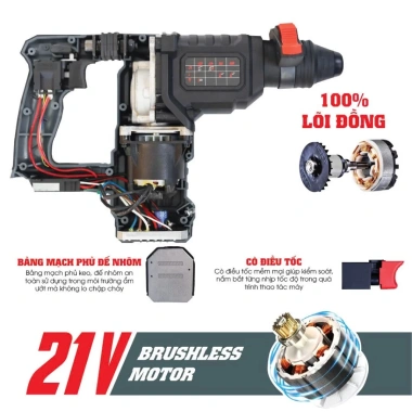 Máy khoan đục bê tông WORKFIX WF-RH3.003PRO 6 cấp tốc, lực đập 3.0J, giảm rung AVS - Giá ưu đãi 1,379,000 VND 3 Máy khoan đục bê tông WORKFIX WF-RH3.003PRO 6 cấp tốc, lực đập 3.0J, giảm rung AVS - Giá ưu đãi 1,379,000 VND 3