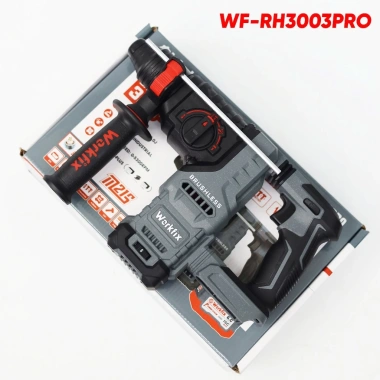 Máy khoan đục bê tông WORKFIX WF-RH3.003PRO 6 cấp tốc, lực đập 3.0J, giảm rung AVS - Giá ưu đãi 1,379,000 VND