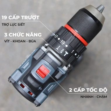 Máy khoan không dây WORKFIX WF-ID1.370BL, lực siết 70N.m, 3 chức năng, đầu 13mm autolock - 698.000đ 6