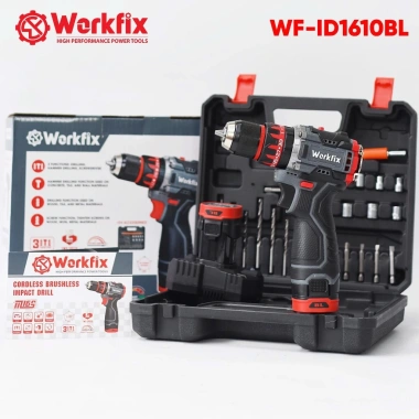 Máy khoan không dây WORKFIX WF-ID1.610BL 3 chức năng, đầu kẹp Auto Look 10mm, tặng bộ phụ kiện - 854.000₫ 2