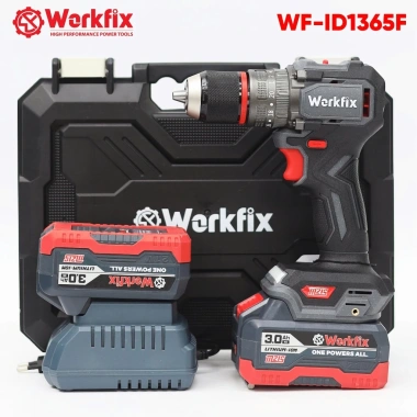Máy khoan không than WORKFIX WF-ID1.365F - Lực siết 65N·m, Đầu kẹp 13mm, Chân pin phổ thông, Giá 558.000₫ 2