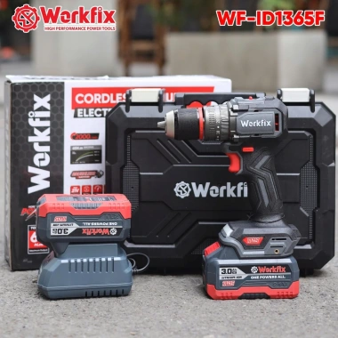 Máy khoan không than WORKFIX WF-ID1.365F - Lực siết 65N·m, Đầu kẹp 13mm, Chân pin phổ thông, Giá 558.000₫ 8