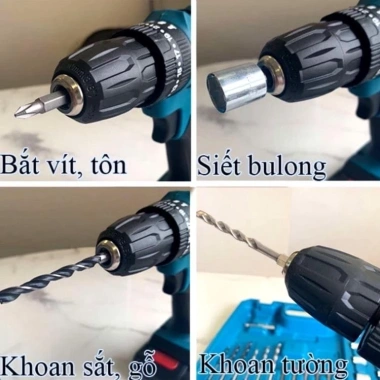 Máy khoan pin 72V 3 trong 1 - Khoan, vít, búa và phụ kiện, giá ưu đãi 135k 2 Máy khoan pin 72V 3 trong 1 - Khoan, vít, búa và phụ kiện, giá ưu đãi 135k 2