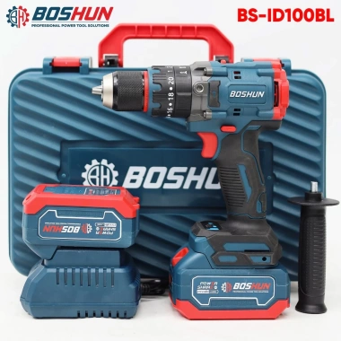 Máy khoan pin BOSHUN BS-ID100BL, lực siết 100Nm, đầu kẹp 13mm Autolock, không chổi than 9
