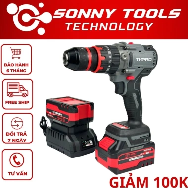 Máy khoan pin THPRO TH13RPO 3 chức năng, đầu kẹp 13mm Autolock, giá chỉ 575.000₫