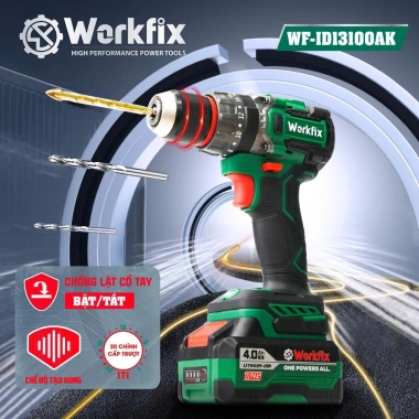 Máy khoan pin Workfix 13mm WF-ID13.100AK Lực siết 100Nm Không chổi than AutoLock Anti Kickback 3