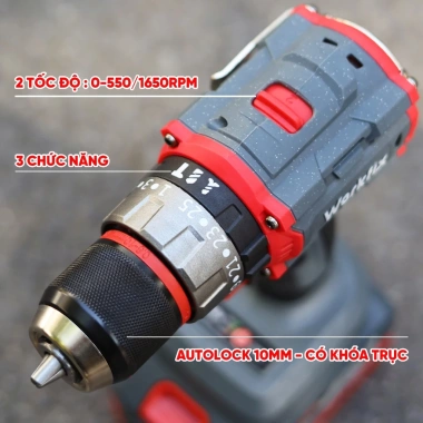 Máy khoan pin WORKFIX 21V WF-ID2.110BL - lực siết 60Nm, 3 chức năng, động cơ không chổi than, giá ưu đãi 464.000đ 2