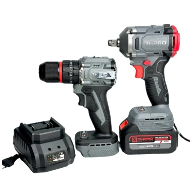 Máy Khoan THPRO TH7.721AK, Siết Bulong TH6.360AK Pin Sạc - Động Cơ Không Chổi Than