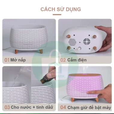 Máy Khuếch Tán Tinh Dầu 400ml 2.025 - Tạo Hương Thơm, Độ Ẩm Cao, Quà Tặng 9
