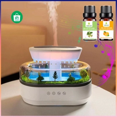 Máy khuếch tán tinh dầu phun sương phòng ngủ, tạo ẩm, âm thanh mưa Đà Lạt - Giá chỉ 577.220₫ 2