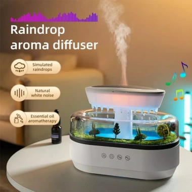 Máy khuếch tán tinh dầu phun sương phòng ngủ, tạo ẩm, âm thanh mưa Đà Lạt - Giá chỉ 577.220₫ 5