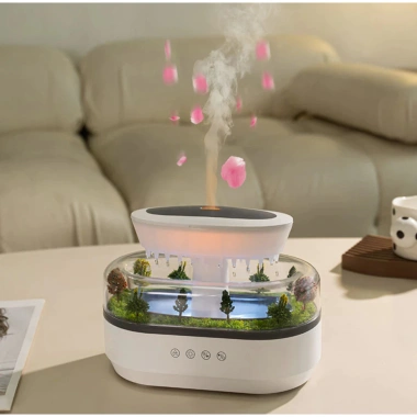 Máy khuếch tán tinh dầu phun sương phòng ngủ, tạo ẩm, âm thanh mưa Đà Lạt - Giá chỉ 577.220₫ 6