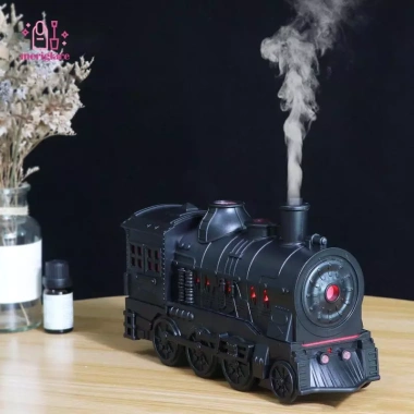Máy khuếch tán tinh dầu tàu hơi nước 220V, tạo độ ẩm, đèn xung quanh, màu đen, trang trí máy tính để bàn – 606.100₫