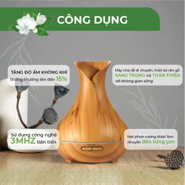 Máy Khuếch Tán Tinh Dầu Tulip Cao Cấp Remote và Tặng 10ml Dầu Sả Giá ưu đãi 220.000 VND 2