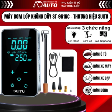 Máy Kích Bình 4 trong 1 Cảm Ứng + Bơm Lốp Ô Tô, Đèn Flash, Sạc Dự Phòng - Đa Năng, Nhỏ Gọn