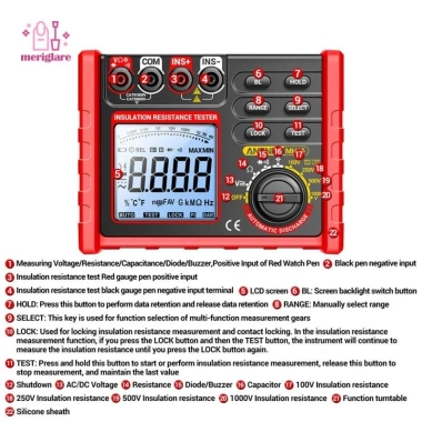 Máy kiểm tra điện trở cách điện độ chính xác cao, kỹ thuật số LCD, tự động