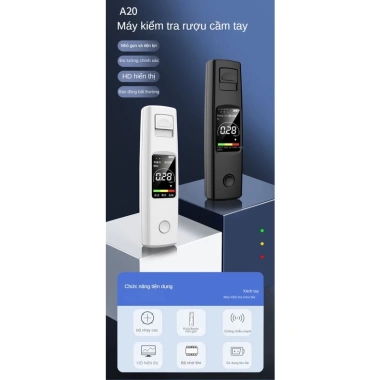 Máy Kiểm Tra Nồng Độ Cồn A20 Cầm Tay Di Động, Không Tiếp Xúc, Độ Chính Xác Cao