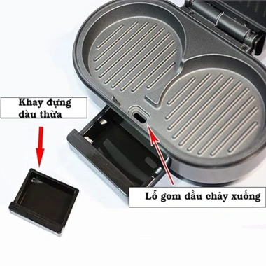 Máy làm bánh hamburger, nướng bít tết, ốp trứng RAF 1.000W - Giá chỉ 390.000đ
