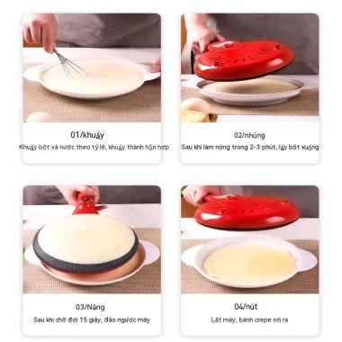 Máy làm bánh kếp đa năng mini: lò xo, chảo nướng điện, bánh cuốn, chiên, vỏ tràm - Giá chỉ 199.499đ, tiết kiệm năng lượng 5