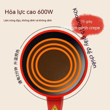Máy làm bánh kếp đa năng mini: lò xo, chảo nướng điện, bánh cuốn, chiên, vỏ tràm - Giá chỉ 199.499đ, tiết kiệm năng lượng 7