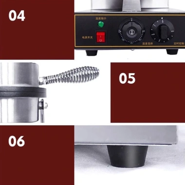 Máy làm bánh quế cuộn công nghiệp 1.300W, nhiệt độ 50-300°C, làm nóng nhanh
