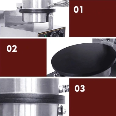 Máy làm bánh quế cuộn công nghiệp 1.300W, nhiệt độ 50-300°C, làm nóng nhanh