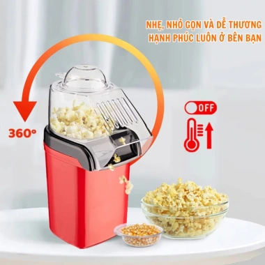 Máy làm bỏng ngô mini & bắp rang bơ điện nhỏ gọn - Dễ dùng, an toàn, 200k