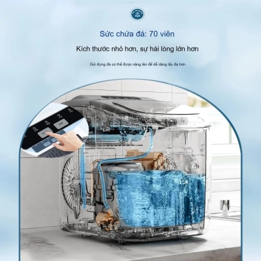 Máy làm đá mini tự động công suất lớn, phù hợp gia đình, ký túc, cắm trại, làm lạnh nhanh 6 Máy làm đá mini tự động công suất lớn, phù hợp gia đình, ký túc, cắm trại, làm lạnh nhanh 6